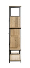 Ablageregal >37407< in eiche, schwarz, MDF, Metall - 84x163x35cm (BxHxT)