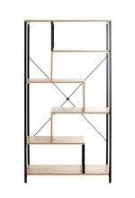 Ablageregal >37407< in eiche, schwarz, MDF, Metall - 84x163x35cm (BxHxT)