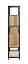 Ablageregal >37407< in eiche, schwarz, MDF, Metall - 84x163x35cm (BxHxT)