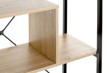 Ablageregal >37407< in eiche, schwarz, MDF, Metall - 84x163x35cm (BxHxT)