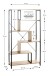 Ablageregal >37407< in eiche, schwarz, MDF, Metall - 84x163x35cm (BxHxT)