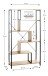 Ablageregal >37407< in eiche, schwarz, MDF, Metall - 84x163x35cm (BxHxT)