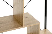 Ablageregal >37408< in eiche, schwarz, MDF, Metall - 74x132x35cm (BxHxT)