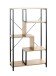 Ablageregal >37408< in eiche, schwarz, MDF, Metall - 74x132x35cm (BxHxT)