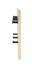 Wandgarderobe >37442< in eiche, schwarz, MDF, Metall - 80x30x5cm (BxHxT)