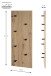 Wandgarderobe >37442< in eiche, schwarz, MDF, Metall - 80x30x5cm (BxHxT)
