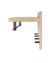 Wandgarderobe >37444< in eiche, schwarz, MDF, Metall - 75x30x26cm (BxHxT)