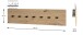 Wandgarderobe >37446< in eiche, schwarz, MDF, Metall - 80x20x5cm (BxHxT)