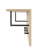 Wandgarderobe >37447< in eiche, schwarz, MDF, Metall - 80x30x20cm (BxHxT)