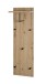 Wandgarderobe >37448< in eiche, schwarz, MDF, Metall - 30x100x20cm (BxHxT)