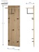 Wandgarderobe >37448< in eiche, schwarz, MDF, Metall - 30x100x20cm (BxHxT)