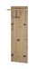 Wandgarderobe >37448< in eiche, schwarz, MDF, Metall - 30x100x20cm (BxHxT)