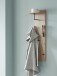 Wandgarderobe >37448< in eiche, schwarz, MDF, Metall - 30x100x20cm (BxHxT)