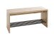 Schuhbank >37449< in eiche, schwarz, MDF, Metall - 80x40x30cm (BxHxT)