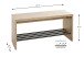 Schuhbank >37449< in eiche, schwarz, MDF, Metall - 80x40x30cm (BxHxT)