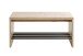 Schuhbank >37449< in eiche, schwarz, MDF, Metall - 80x40x30cm (BxHxT)