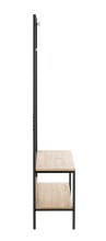 Garderobe >37461< in eiche, schwarz, MDF, Metall - 80x180x35cm (BxHxT)