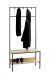 Garderobe >37461< in eiche, schwarz, MDF, Metall - 80x180x35cm (BxHxT)