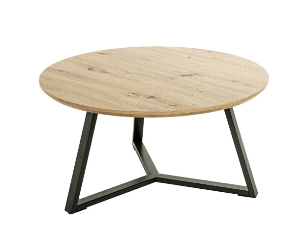 Couchtisch >37468< in eiche, schwarz, MDF, Metall - 42x80cm (HxD)
