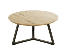 Couchtisch >37468< in eiche, schwarz, MDF, Metall - 42x80cm (HxD)