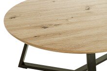 Couchtisch >37468< in eiche, schwarz, MDF, Metall - 42x80cm (HxD)