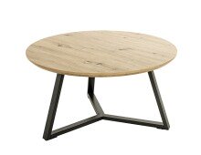 Couchtisch >37468< in eiche, schwarz, MDF, Metall - 42x80cm (HxD)