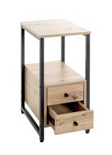 Beistelltisch >37479< in eiche, schwarz - 30x63x40cm (BxHxT)