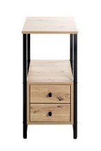 Beistelltisch >37479< in eiche, schwarz - 30x63x40cm (BxHxT)