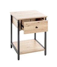 Beistelltisch >37480< in eiche, schwarz - 40x55x40cm (BxHxT)