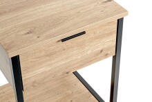 Beistelltisch >37480< in eiche, schwarz - 40x55x40cm (BxHxT)