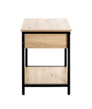 Beistelltisch >37480< in eiche, schwarz - 40x55x40cm (BxHxT)