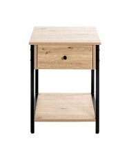 Beistelltisch >37480< in eiche, schwarz - 40x55x40cm (BxHxT)