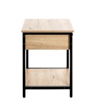 Beistelltisch >37480< in eiche, schwarz - 40x55x40cm (BxHxT)