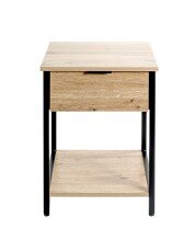 Beistelltisch >37480< in eiche, schwarz - 40x55x40cm (BxHxT)