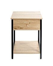 Beistelltisch >37480< in eiche, schwarz - 40x55x40cm (BxHxT)