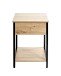 Beistelltisch >37480< in eiche, schwarz - 40x55x40cm (BxHxT)