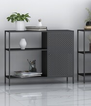 Ablageregal >37523< in schwarz, Metall -...