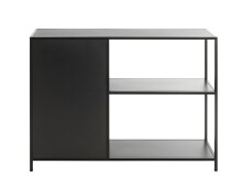 Ablageregal >37523< in schwarz, Metall - 100x75x30cm (BxHxT)