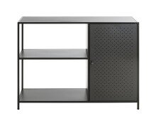 Ablageregal >37523< in schwarz, Metall - 100x75x30cm (BxHxT)