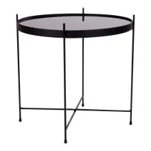 Beistelltisch >Venezia< in Schwarz, Glas -...