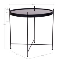 Beistelltisch >Venezia< in Schwarz, Glas - 48x48x48cm (BxHxT)