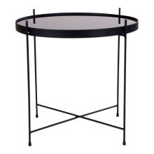 Beistelltisch >Venezia< in Schwarz, Glas - 48x48x48cm (BxHxT)