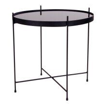 Beistelltisch >Venezia< in Schwarz, Glas - 48x48x48cm (BxHxT)