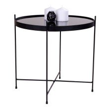Beistelltisch >Venezia< in Schwarz, Glas - 48x48x48cm (BxHxT)