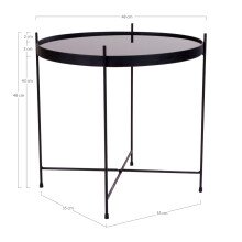 Beistelltisch >Venezia< in Schwarz, Glas - 48x48x48cm (BxHxT)