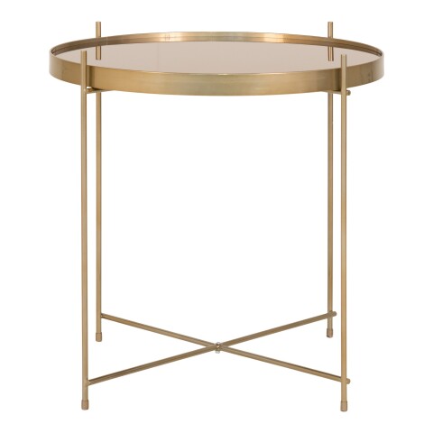 Beistelltisch >Venezia< in Messing, Glas - 48x48x48cm (BxHxT)