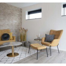 Beistelltisch >Venezia< in Messing, Glas - 48x48x48cm (BxHxT)