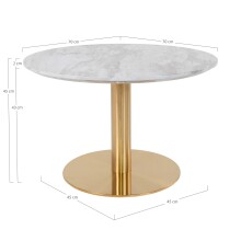 Couchtisch >Bolzano< in Weiss, Marmor - 70x45x70cm (BxHxT)
