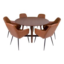 Esstisch >Hellerup< in Natur, Nussbaum - 137x76x137cm (BxHxT)