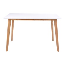 Esstisch >Vojens< in Weiss, MDF - 70x75x120cm (BxHxT)
